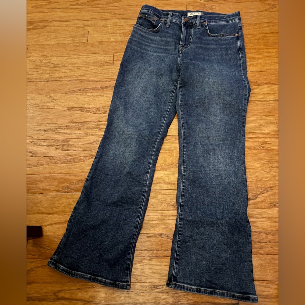 Madewell Women's mid rise kick out jeans in Deep Blue
